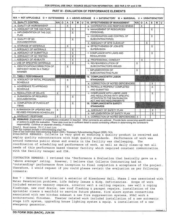 Collette Contracting Renovations & Repairs, Eisenhower Hall Phase I